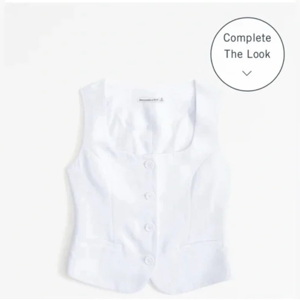 NWT new Abercrombie & Fitch Mara Premium Crepe Vest Squareneck Set Top large